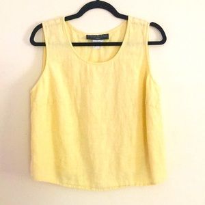 Harvé Bernard yellow 100% linen tank, perfect condition, ideal for summer!
